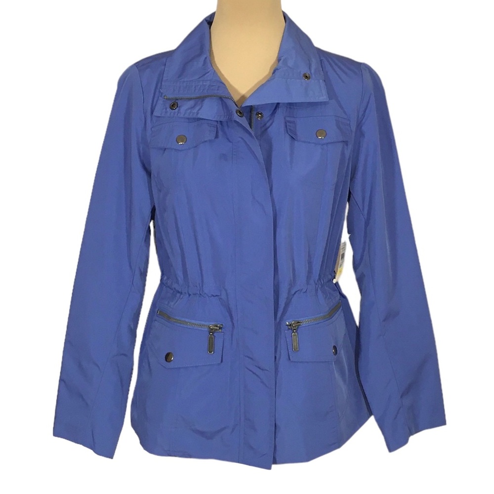 Studio Works | Blue Utility Jacket Windbreaker, Petite Medium, NWT